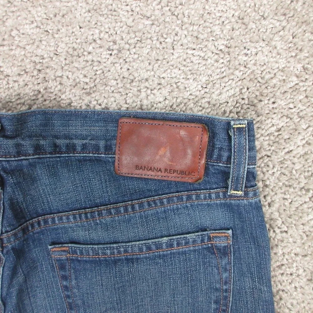 Banana Republic Jeans Mens 33x32 Blue Relaxed Fit Straight Faded Denim‎ Pants